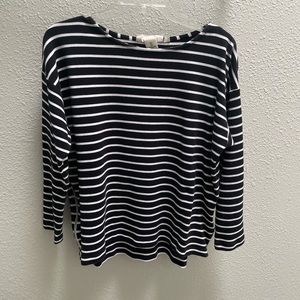 L.O.G.G sold by H&M Top - Size L - Black/White Stripe